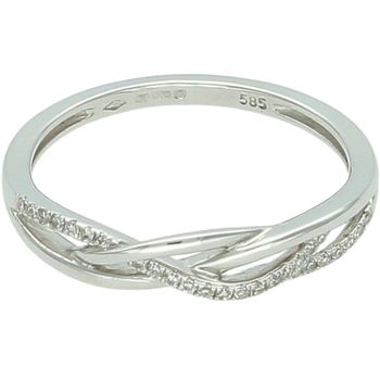 Złoty pierścionek 585 przeplatany z diamentami 0,09 ct – rozmiar 15  DIAMENT.jpg